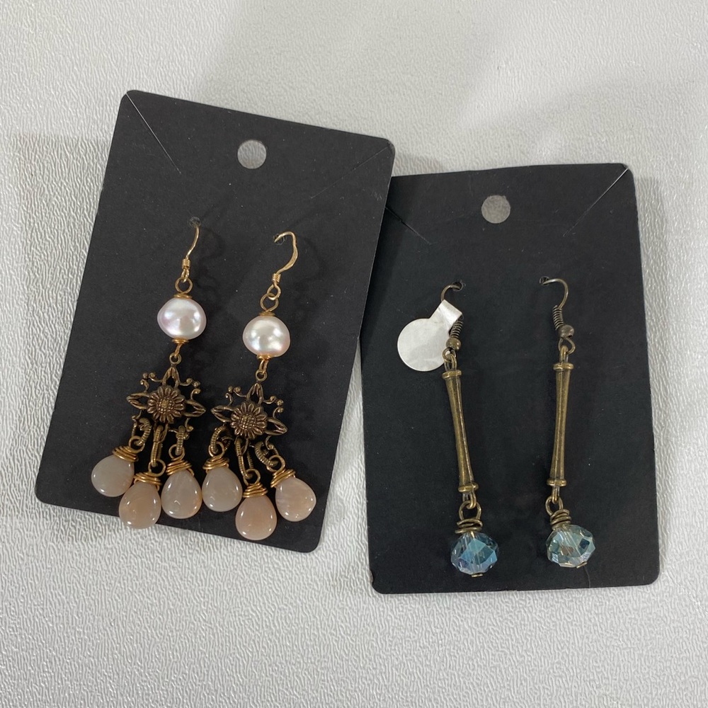 NEW Chandelier Drop Earrings 2 Pair Bundle Romantic Retro Elegant Pastel Girly